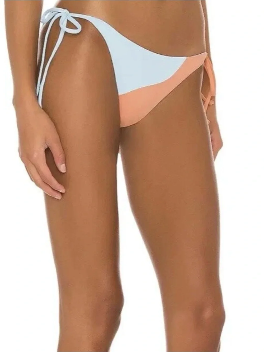 L*Space Dani Colorblock String Bikini Bottom Tangy Sky Blue XL
